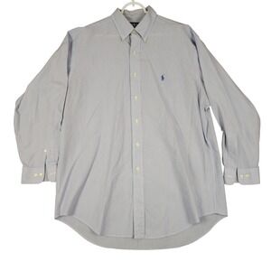 Ralph‎ Lauren Men's Blue Pinstripe Button Down Shirt Yarmouth 16.5 34/35